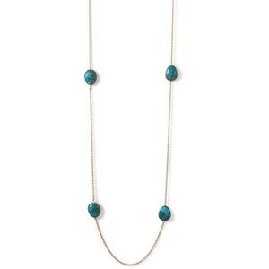 New! Bezel Set Copper Infused Turquoise Necklace